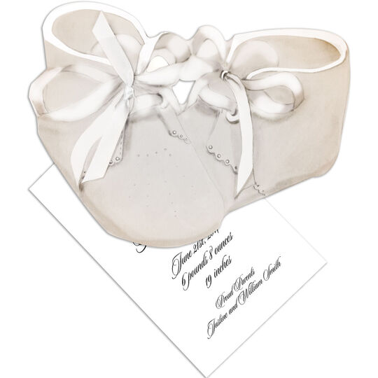 Baby Booties Die-cut Invitations